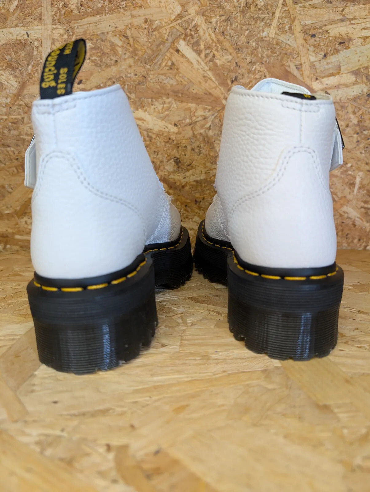 Dr Martens Devon Heart Platform Ankle Boots Women UK 3 White Leather Full Grain