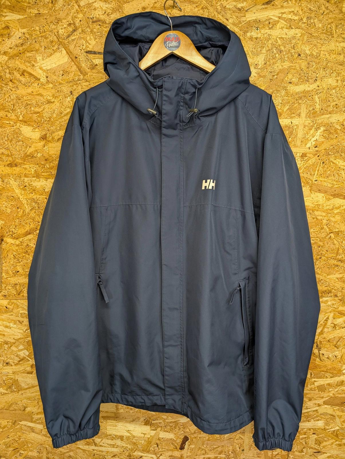 Helly Hansen Tech Jacket 2XL Men Waterproof Outdoor Coat Navy Blue Windbreaker