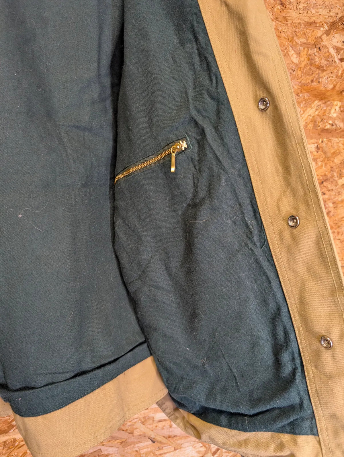 Filson Klondike 721 Jacket Mens Large Tan Canvas Dry Cloth USA Made Wool Lined