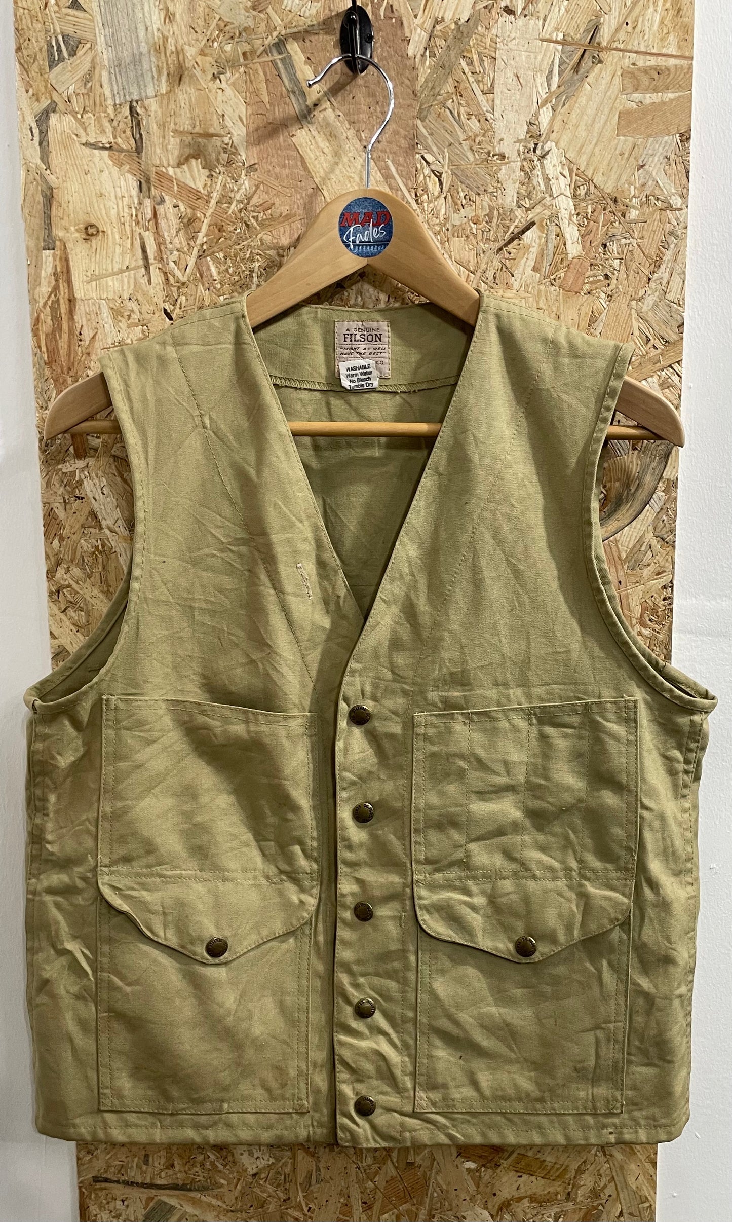 Filson Dry Tin Cruiser Vest Made In USA Style 8 Cloth Gilet Body Warmer 36 Small