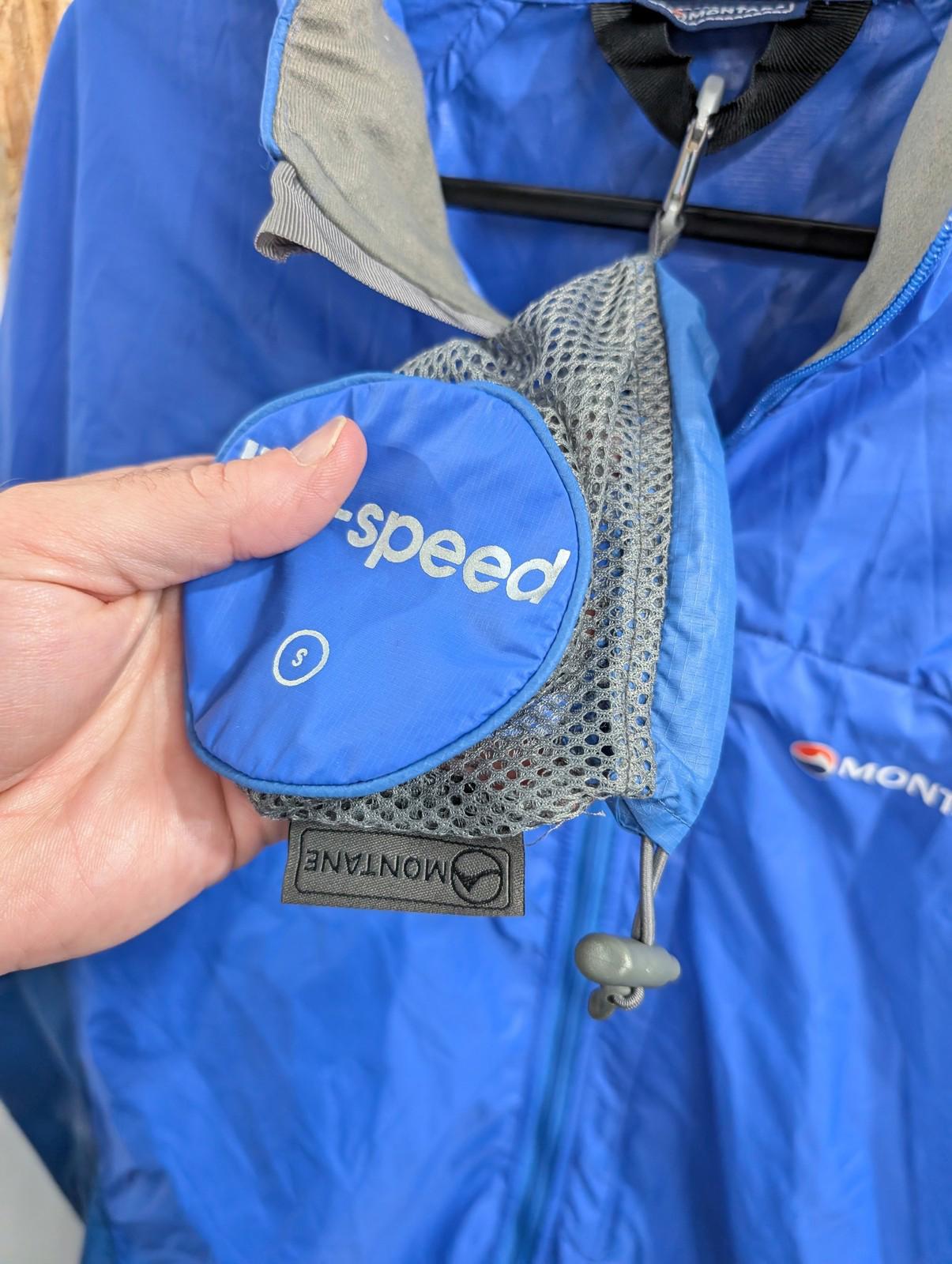 Montane Lite-Speed Jacket Mens Small Pertex Microlight Windproof Blue Waterproof