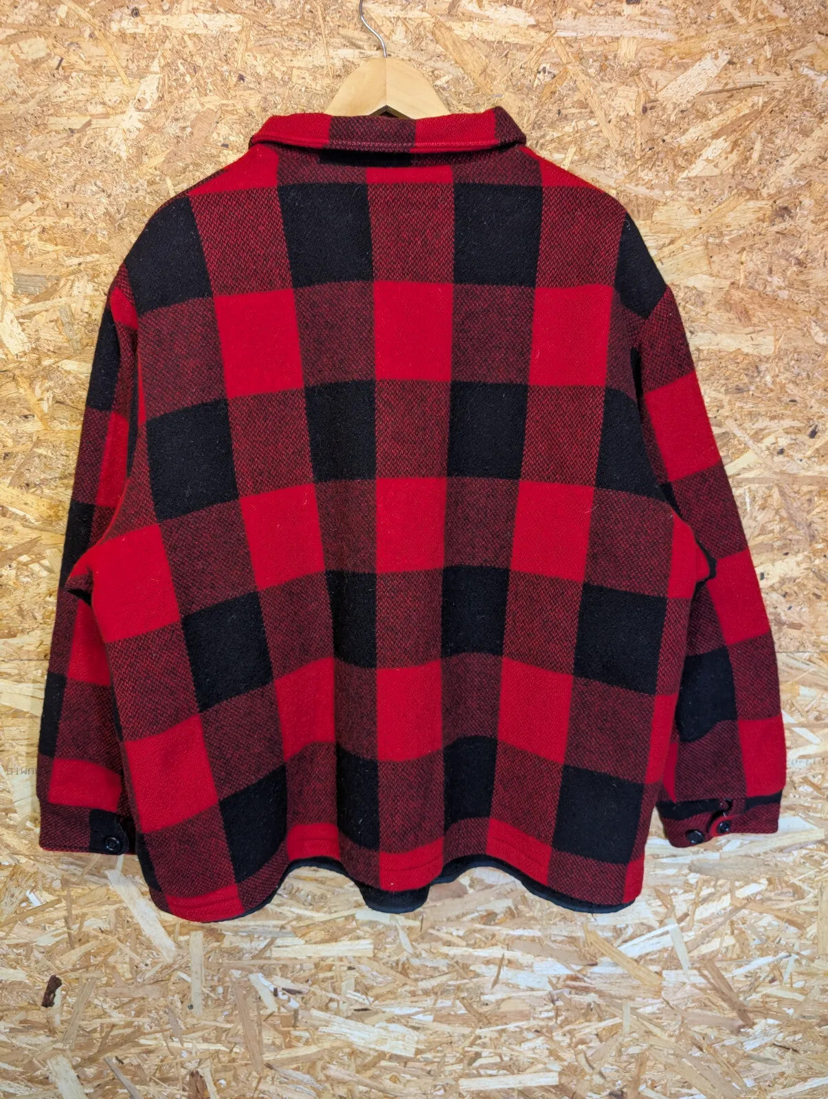 Woolrich Buffalo Jacket Mens XXL Red Black Plaid Check Sherpa Lined USA Made 70s