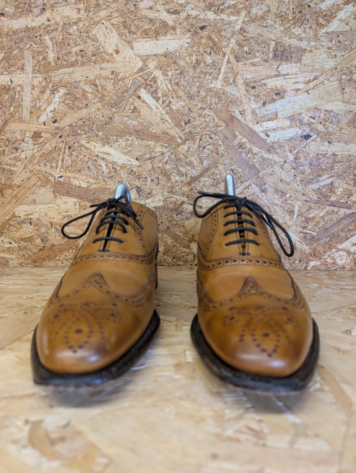 Joseph Cheaney & Sons Wingtip Oxford Shoes Men UK 7 Tan Leather Brogue Gladstone