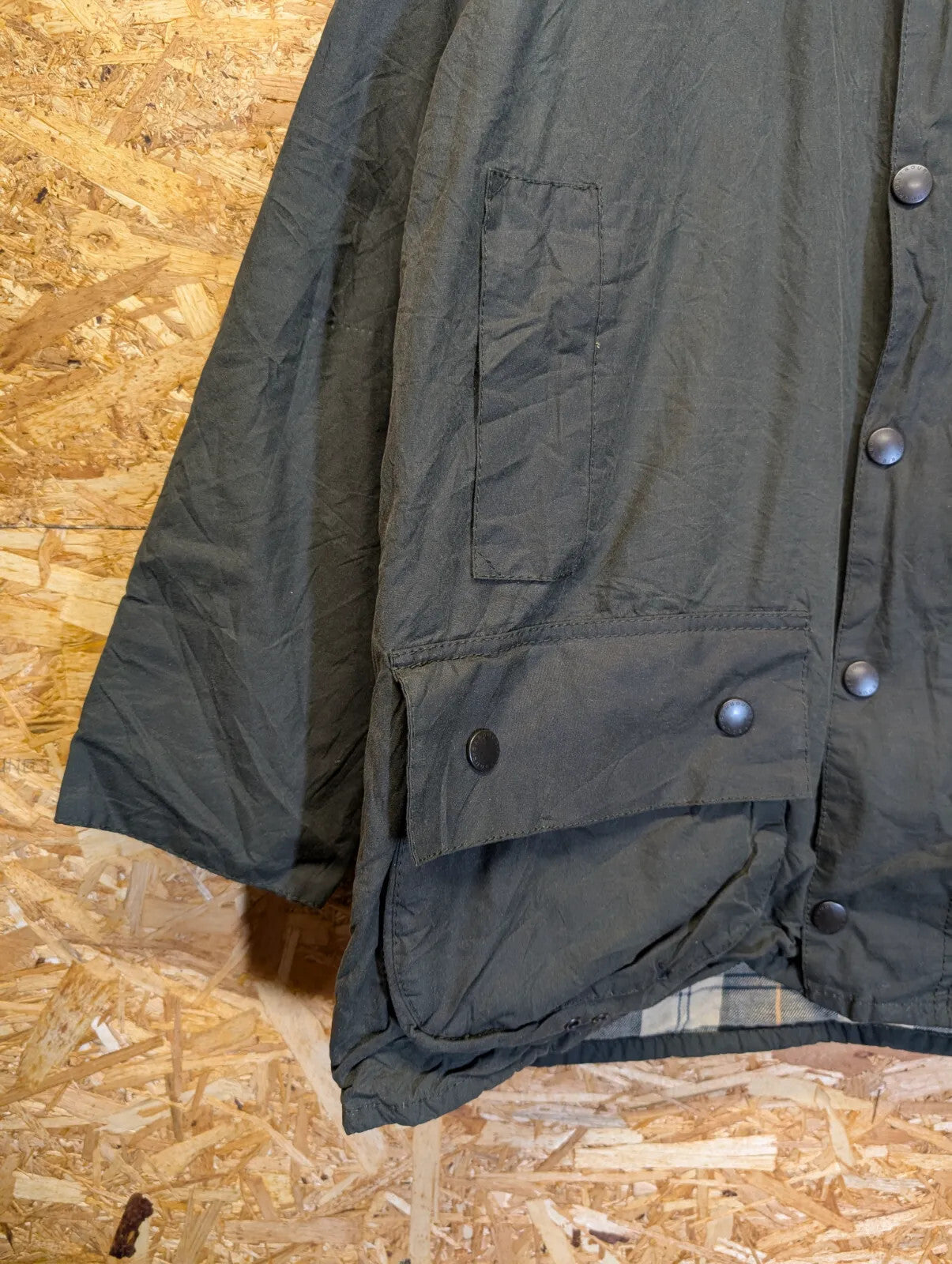 Barbour Beaufort Wax Jacket Mens C40 Medium Green Cotton Corduroy Made England
