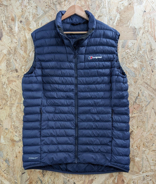 Berghaus Vaskye Vest XL Men Navy Blue Hydraloft Pertex Quantum Bodywarmer Gilet