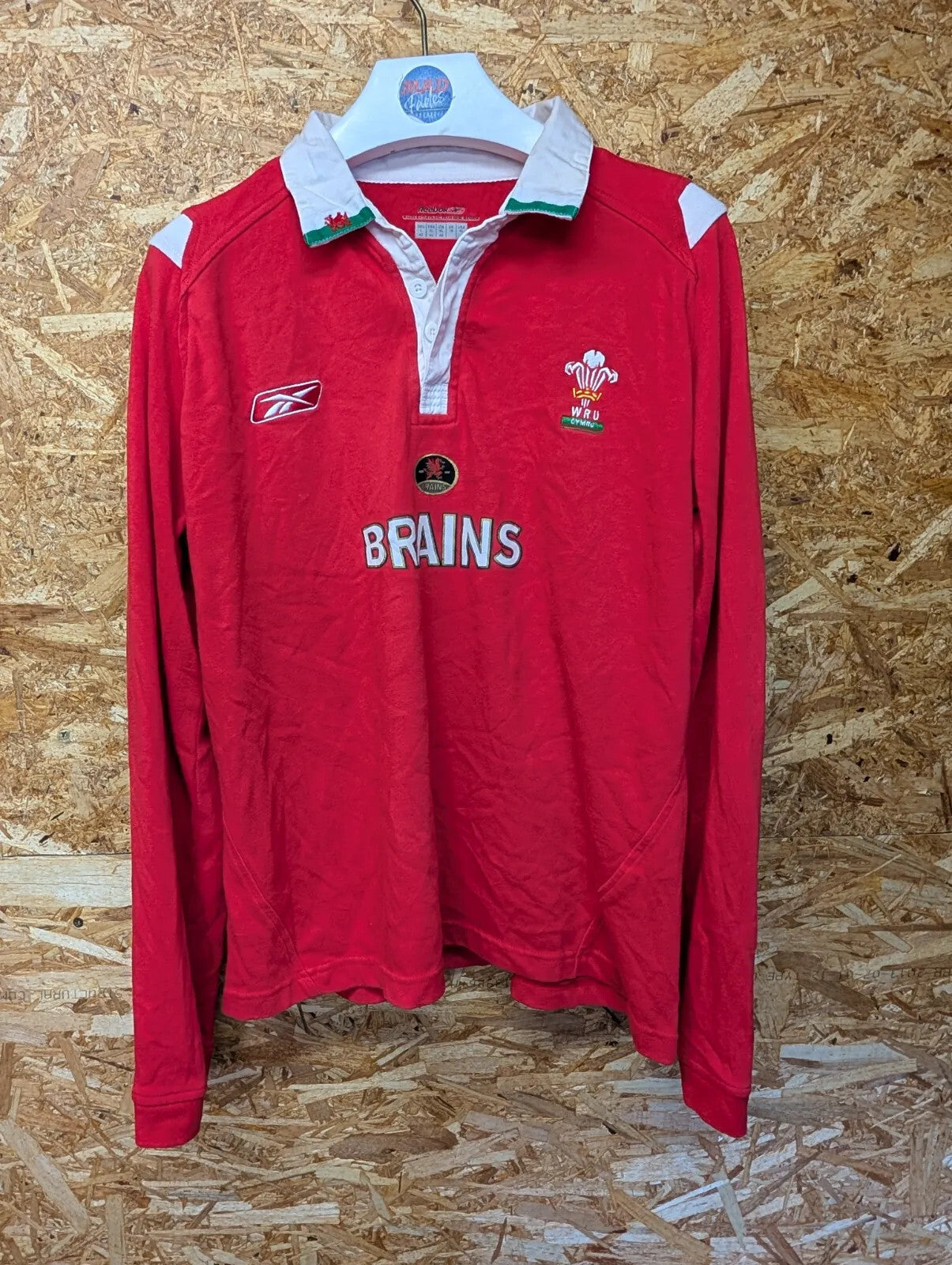 Wales Rugby 04/06 Shirt Womens UK16 XL Red Button Up L/S Cymru Reebok WRU