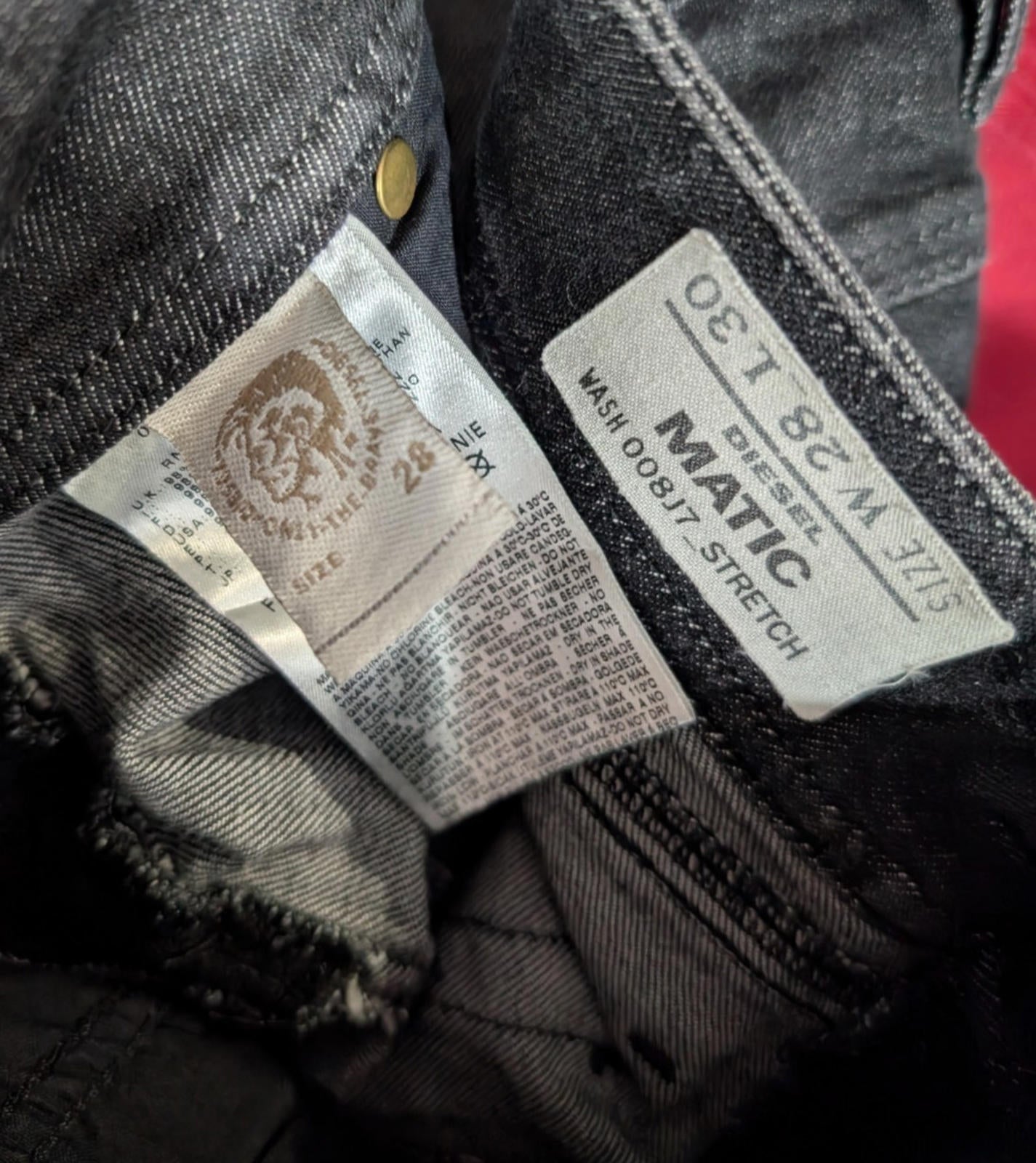 Diesel Matic Jeans W28 L30 Low Rise Women Studded Black 008J7 Stretch