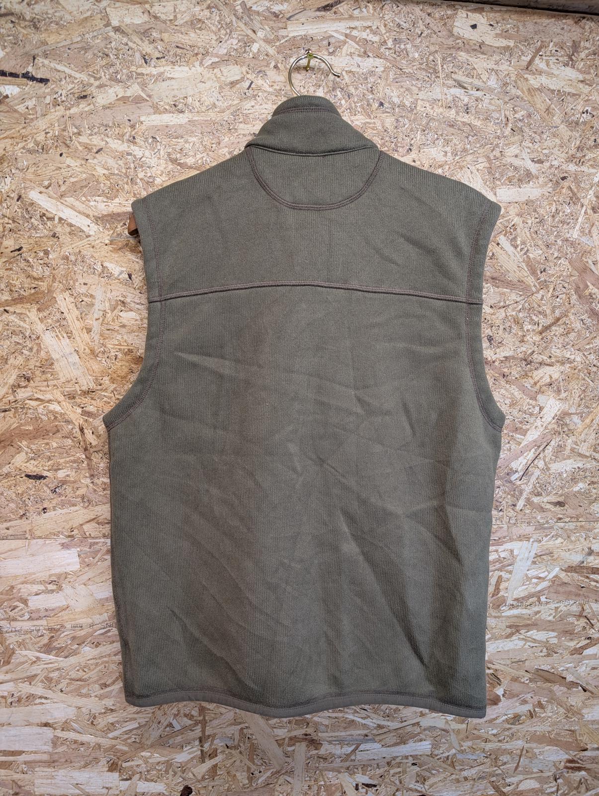 Filson Field Vest Mens Medium Khaki Green Fleece Polyester Bodywarmer Gilet Zip