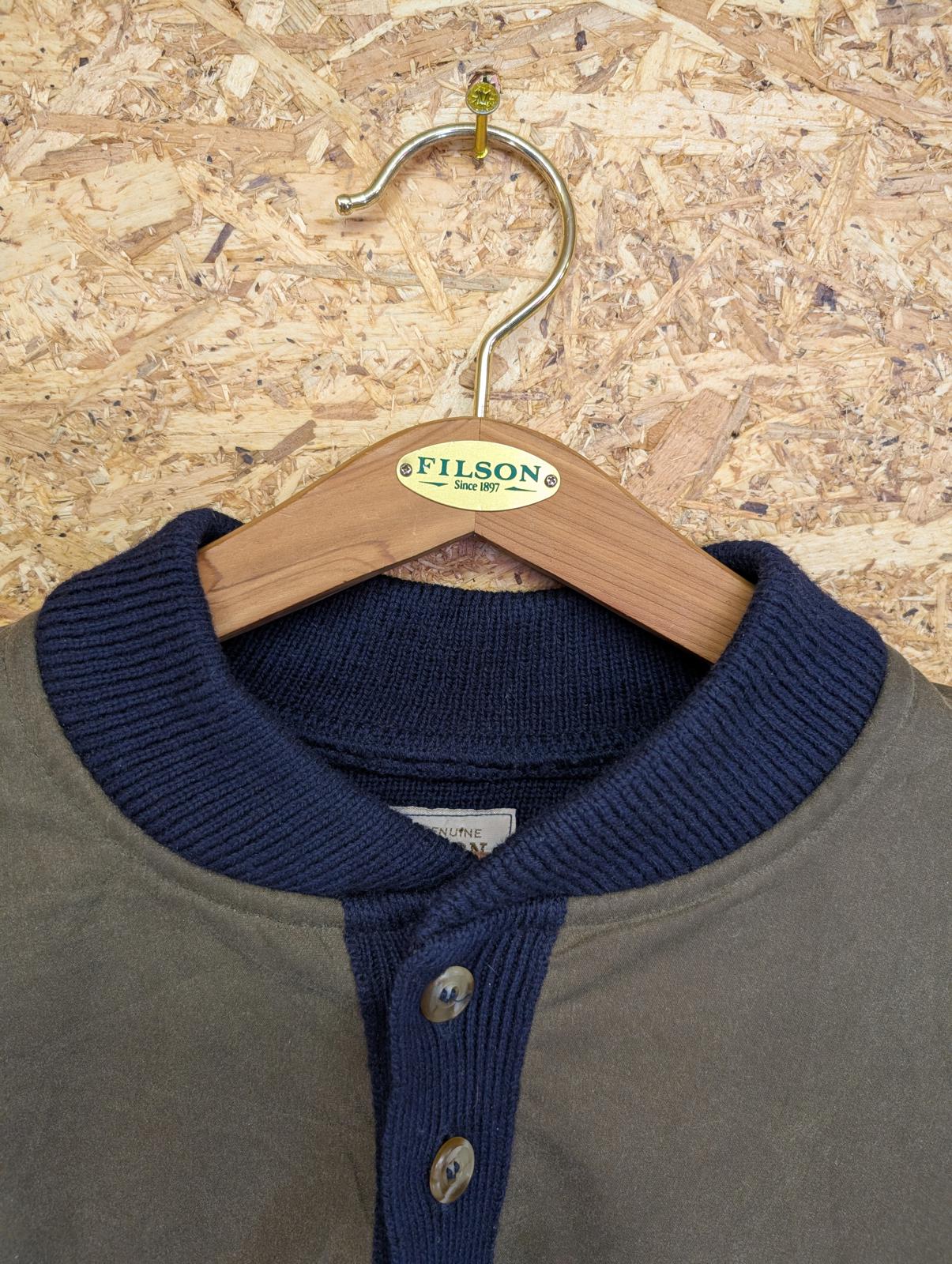 Filson Guide Jumper Mens XL Navy Blue Wool Tin Cloth Sweater Style 710 USA Made