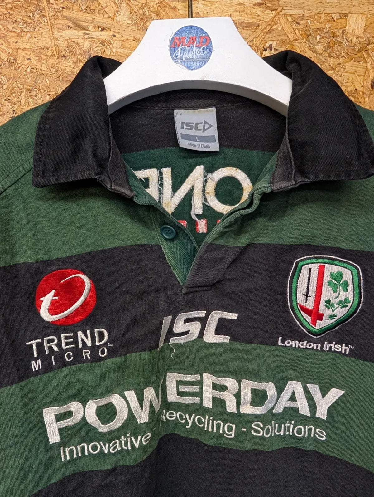 London Irish 11/12 Home Rugby Shirt Mens LargeSt Patricks Special Edition ISC