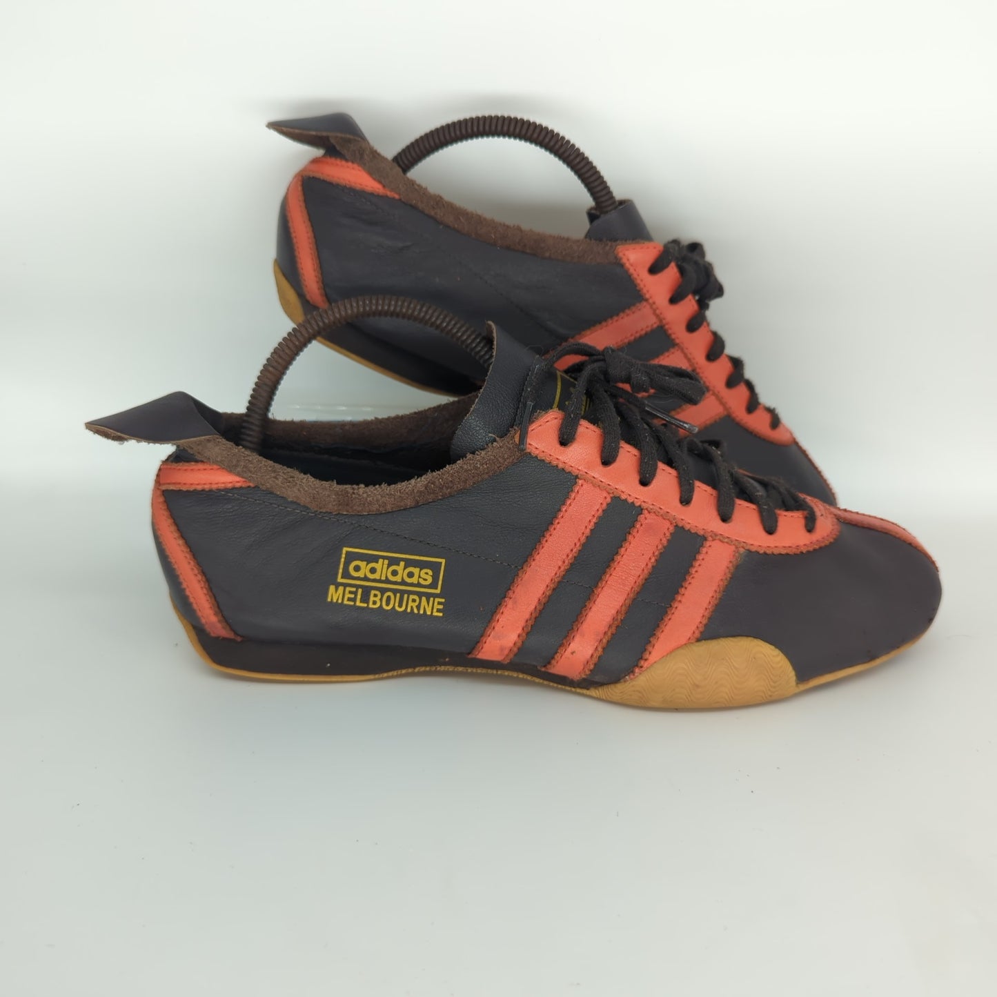 Adidas Melbourne Brown Orange Leather Casuals Trainers Rare 2004 UK 7 Eur 41