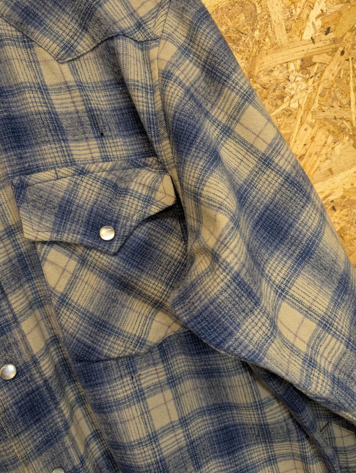 Pendleton Wool Shirt Medium Men Long Sleeve Plaid Western Blue Check Pearl Snap