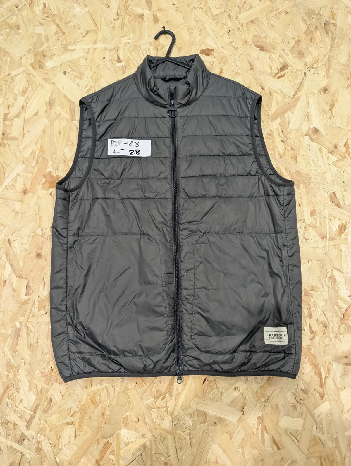 Barbour Gilet Vest Mens Large Charcoal Quilted Puffer Body Warmer Lightweight