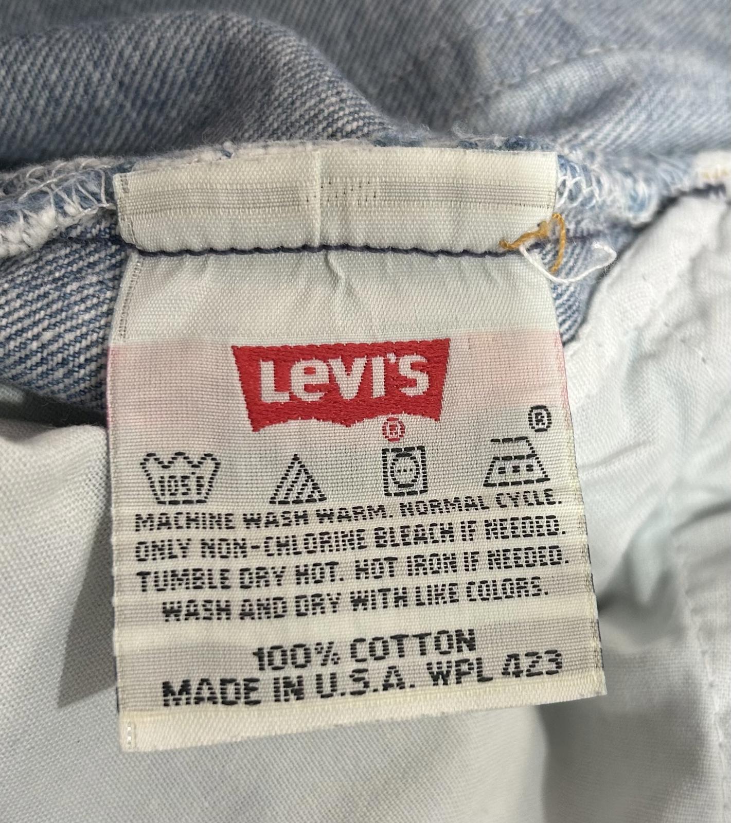 Levis 501 Jeans W36 L26 Made in USA Vintage 90s Mid Wash Blue Denim