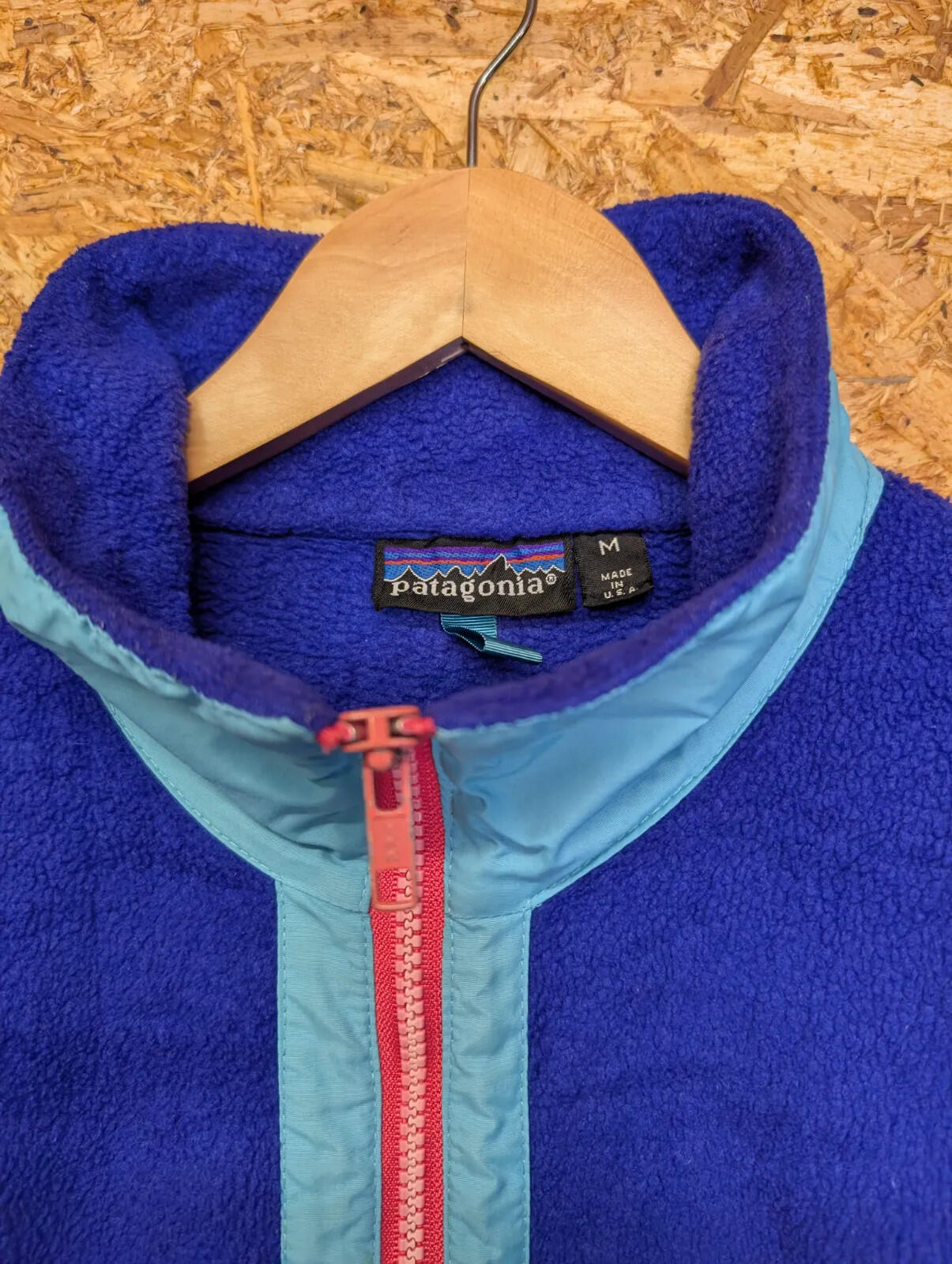 Vintage 1989 Patagonia Fleece Mens Medium Cobalt Blue USA Made 1/2 Zip 80s Rare