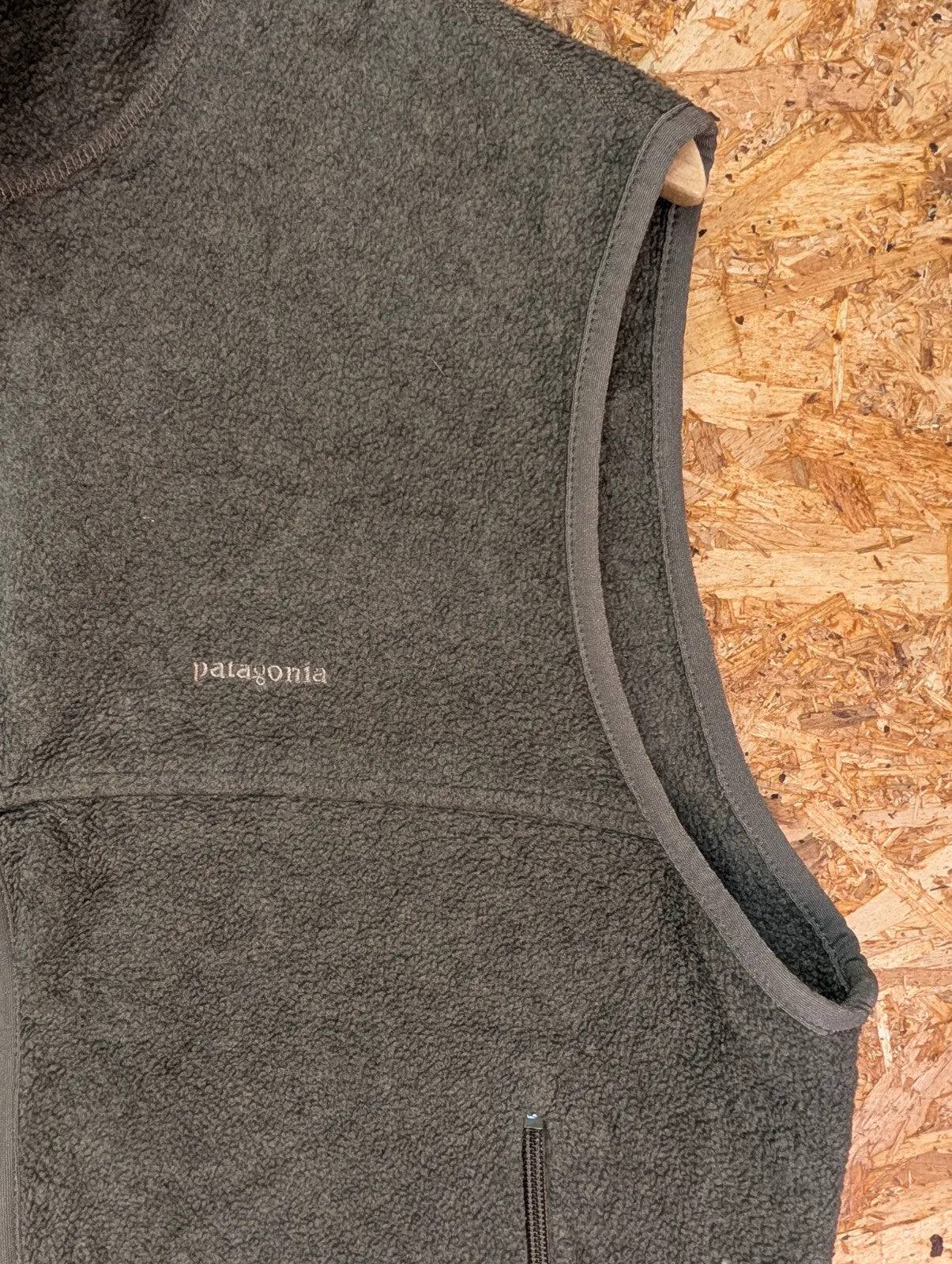Patagonia Fleece Vest Mens Large Sage Green Synchilla Gilet Bodywarmer Full Zip
