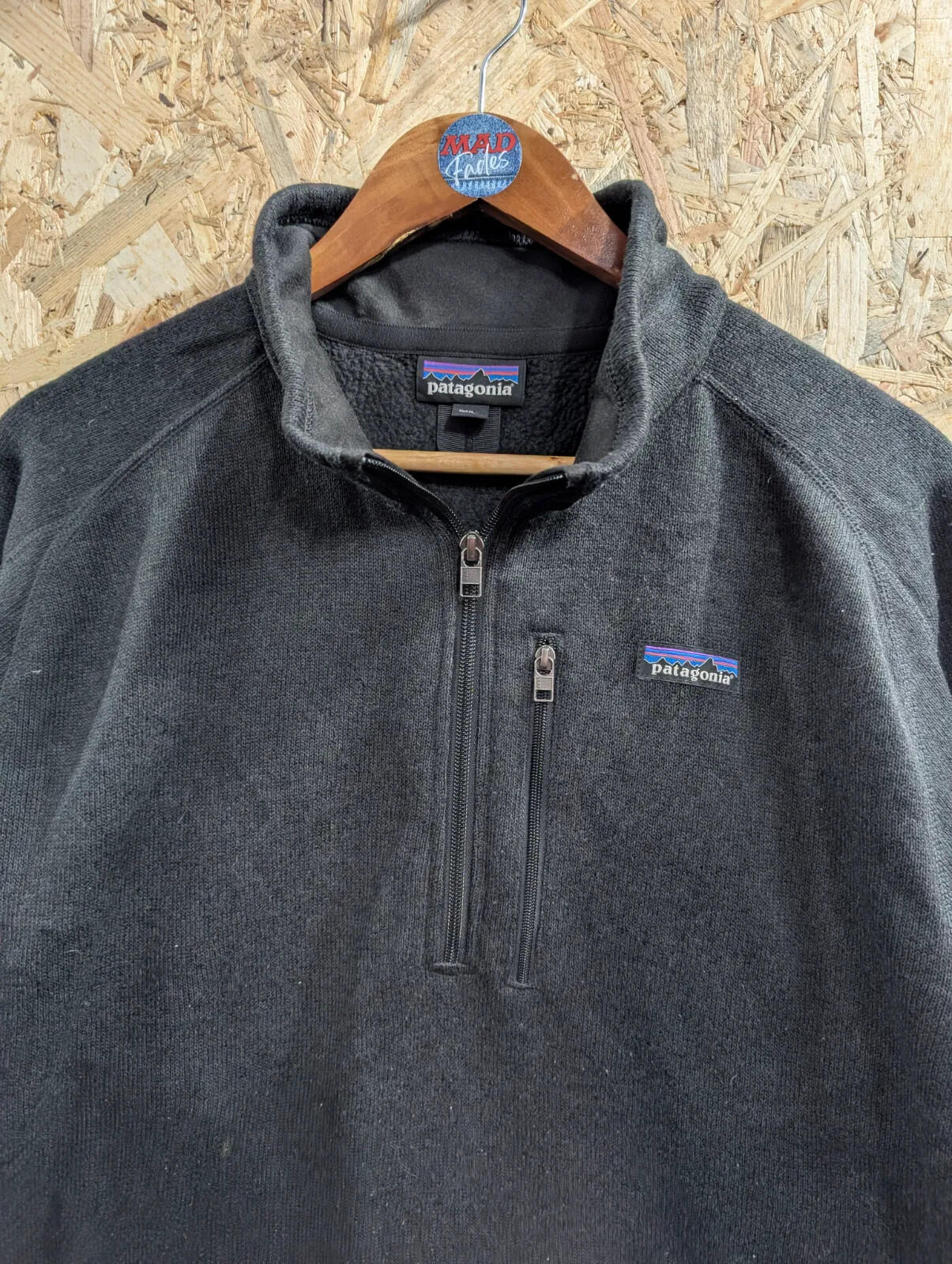 Patagonia Better Sweater Fleece Mens XL Black 1/4 Zip Pullover Snap-T Synchilla