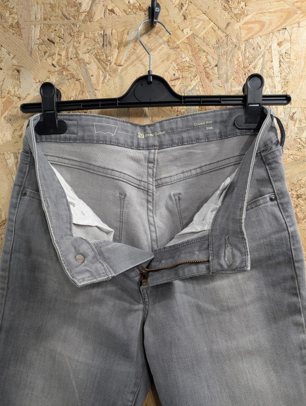Levis Demi Curve Jeans Size 10 W29 L30 Women Grey Stretch Black Tab Zip Fly