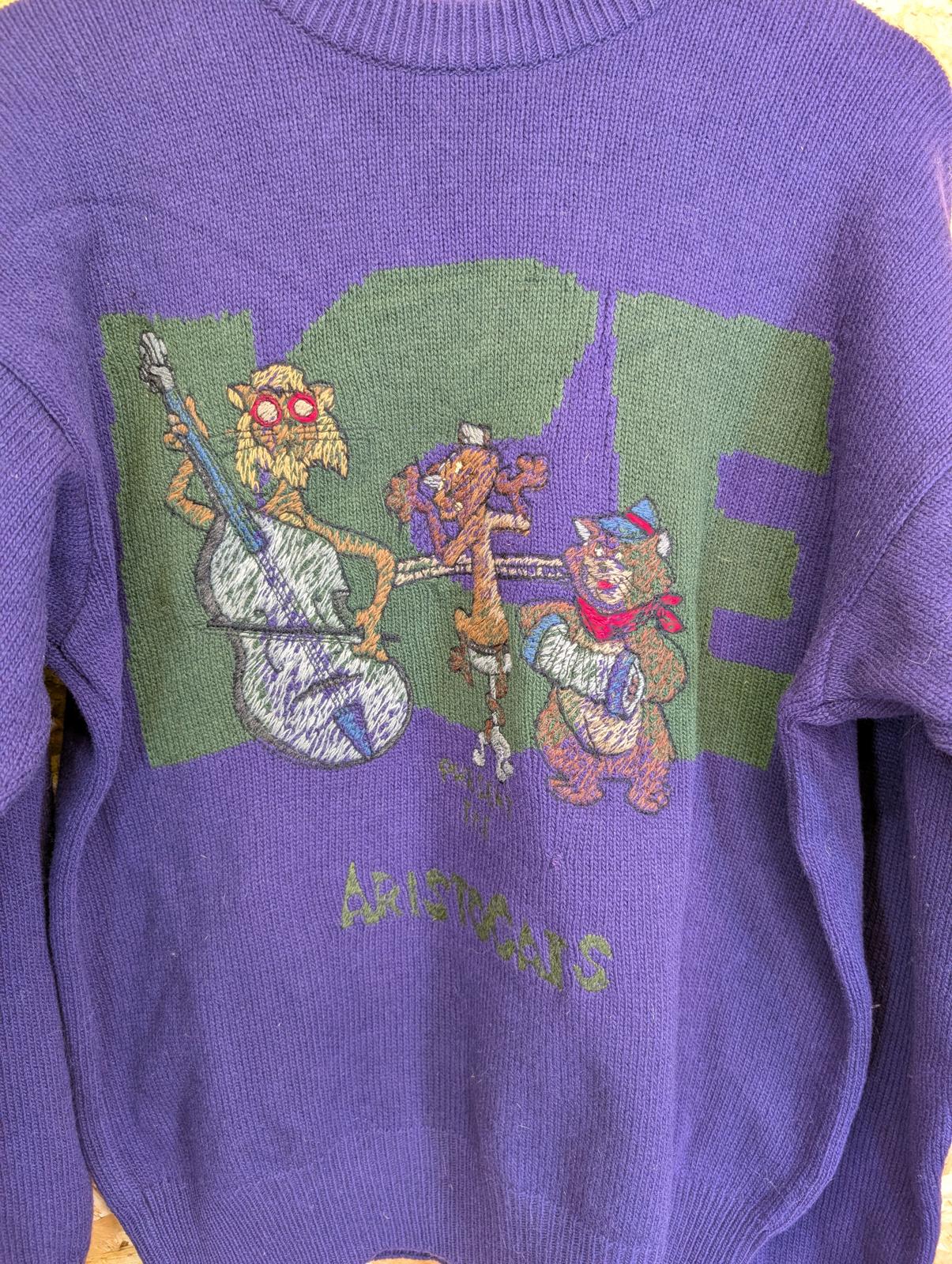 Iceberg Purple Size Large Jumper Aristocrats Vintage 90s Knit 100% Wool Italy