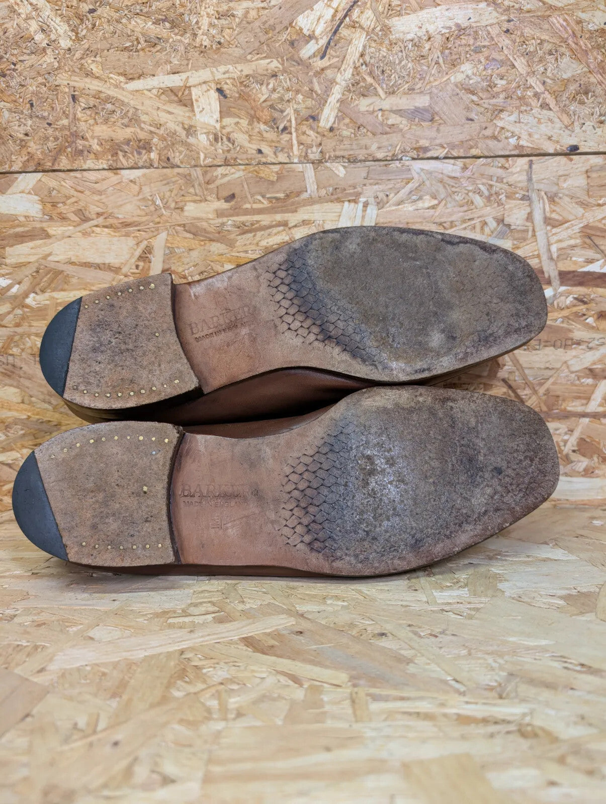 Barker Adrian Loafers Mens UK 9 Brown Leather Braided Leather Woven Slip On