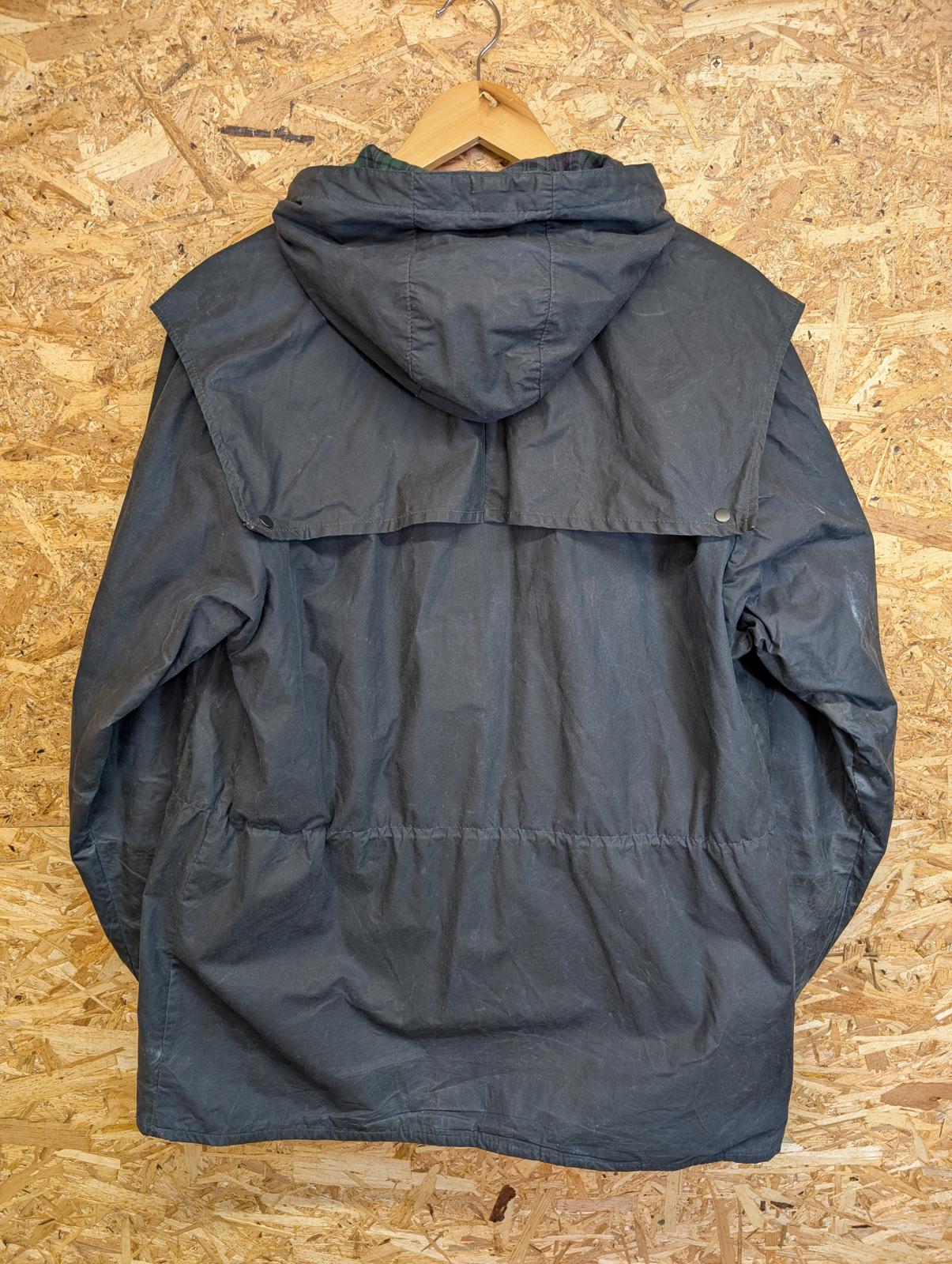 Barbour A6 Lined Durham C36 91cm Vintage Wax Jacket 90s Falklands Rare Hood