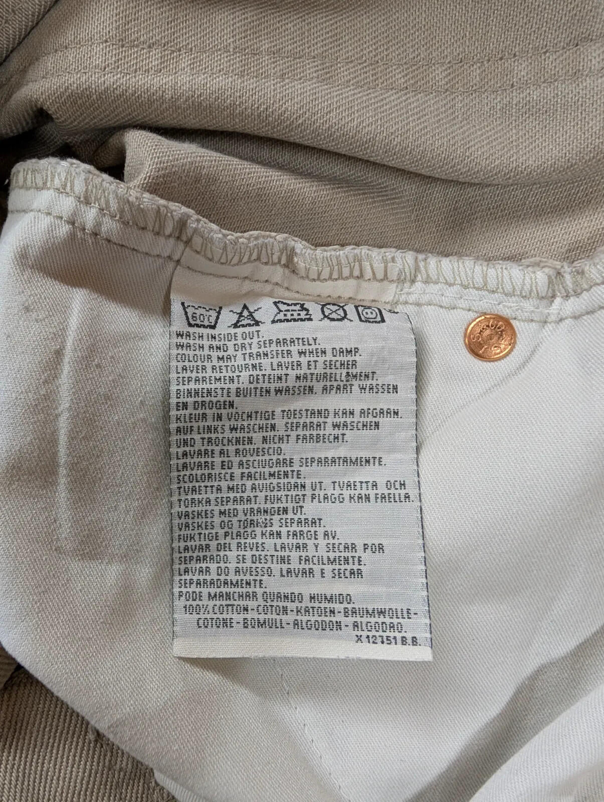 Vintage Levis 618 Jeans Men W30 L32 Beige Stone Wash Orange Tab Straight Leg 90s