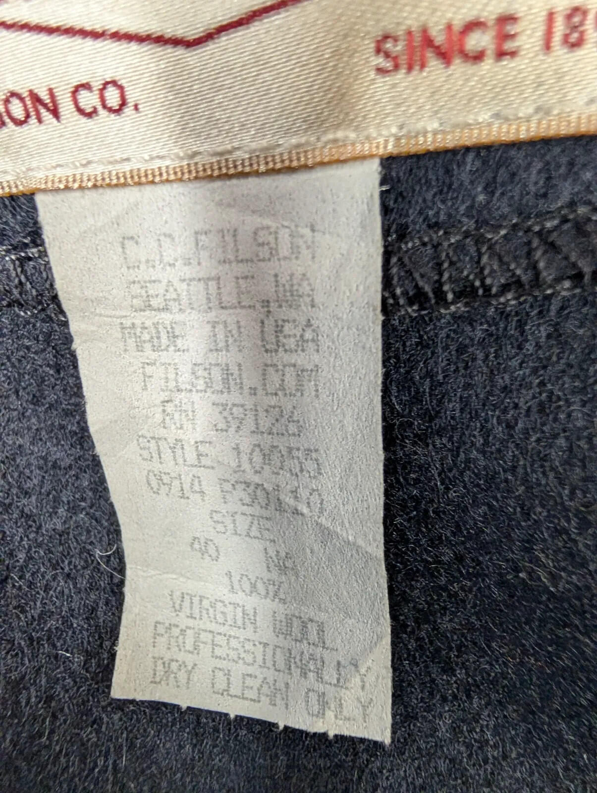 Filson Mackinaw Wool Vest Mens Medium 40 Navy Blue USA Made Button Up Gilet
