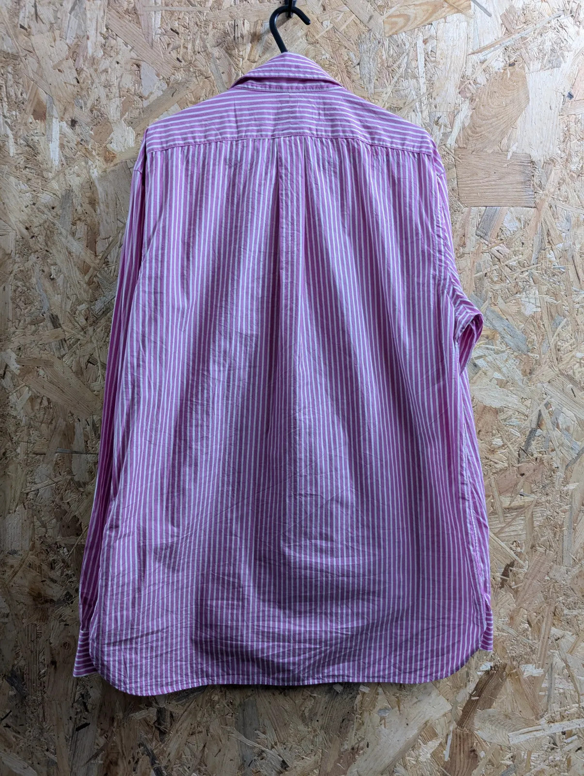 Polo Ralph Lauren Shirt Mens Medium Pink White Cotton Stripe Button Down Collar