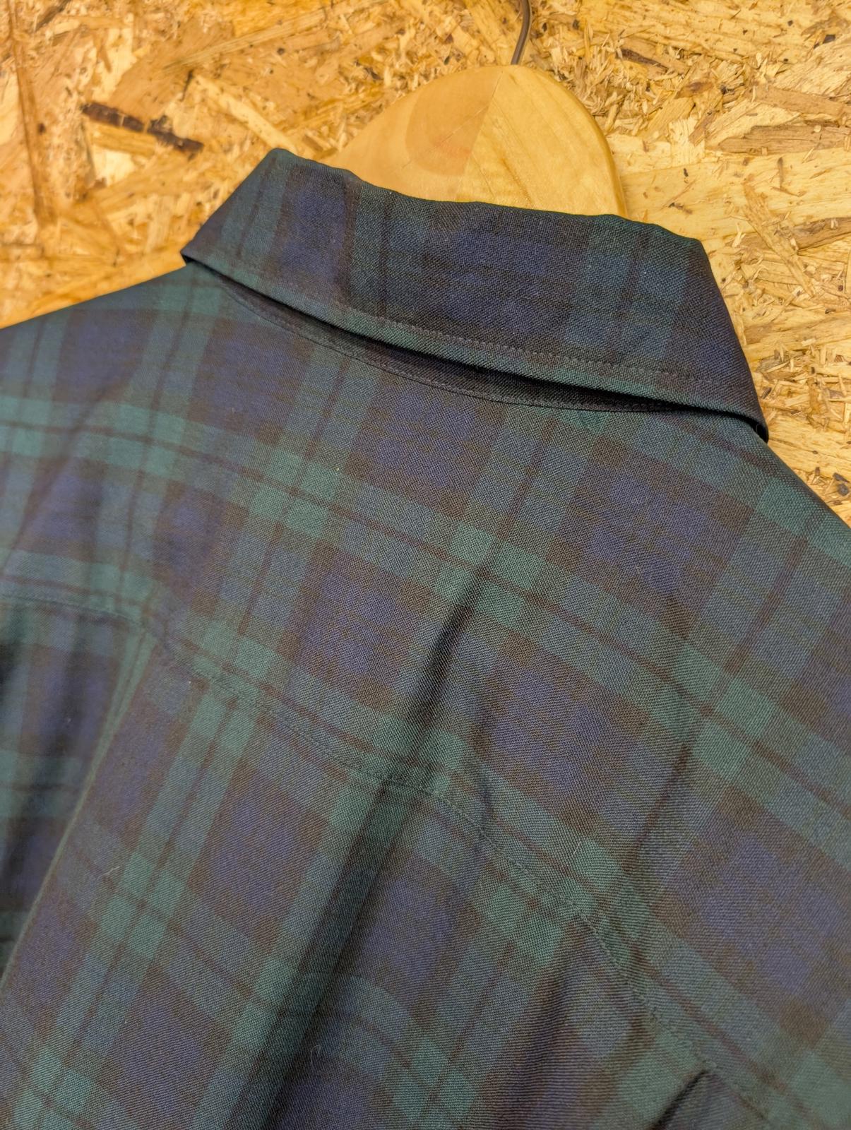 Sir Pendleton Shirt Mens Size Large Navy Blue Green Check Plaid Wool Tartan USA