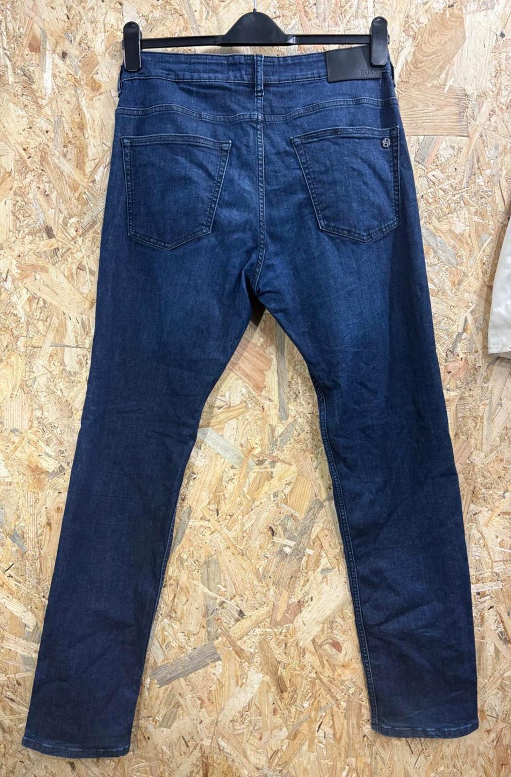 Hugo Boss Jeans W34 L34 Men Delaware Slim Navy Blue Comfort Soft Motion Denim