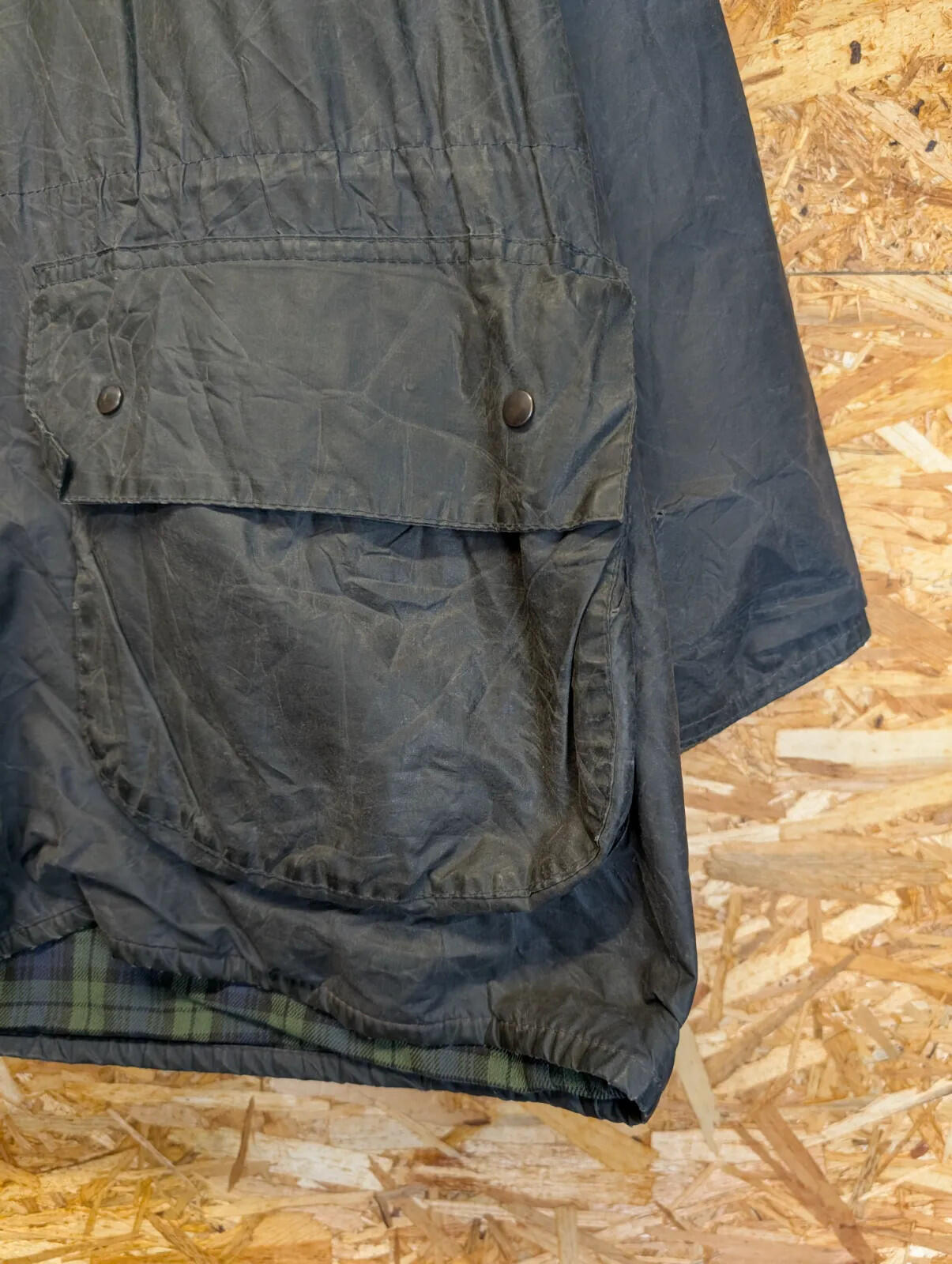 Vintage Barbour Durham Hooded Wax Jacket Mens XL C44 Black A6 Lined 90s England
