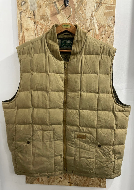 Filson Padded Vest Beige Khaki Cream Outdoor Gilet Body Warmer Mens XL