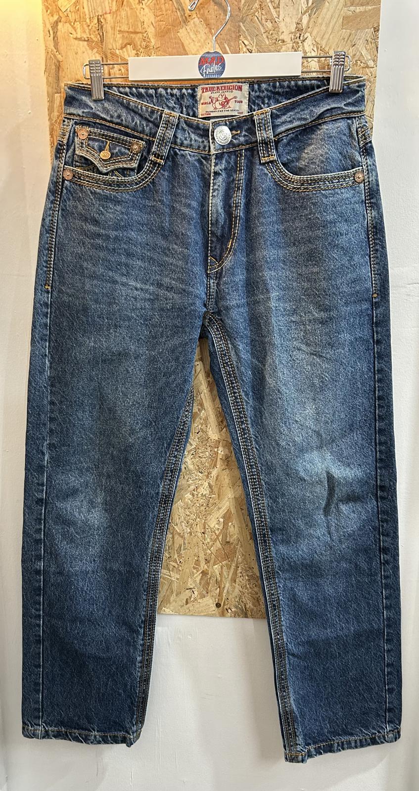 True Religion Ricky Jeans W30 L30 Made In USA Blue Zip Fly Vintage
