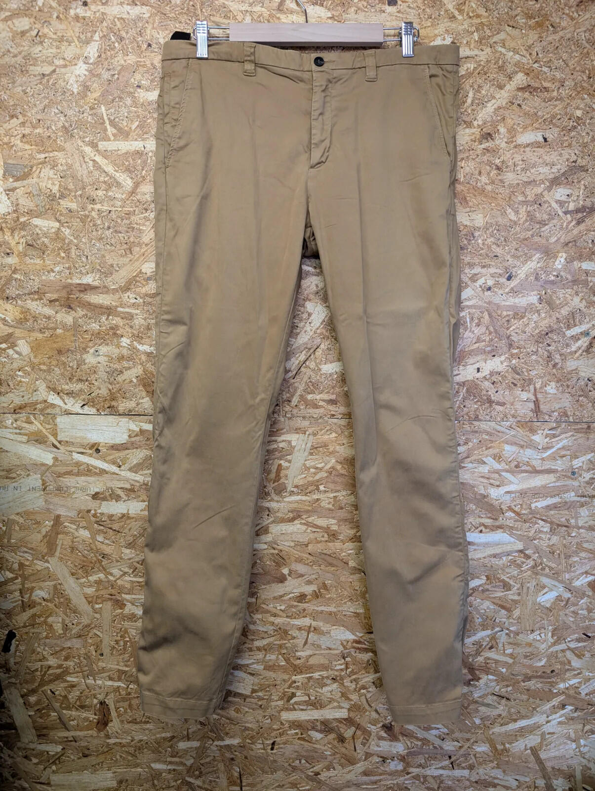 Oliver Sweeney Slim Chinos Mens W34 L32 Tan Brown Twill Trousers Zip Fly Smart