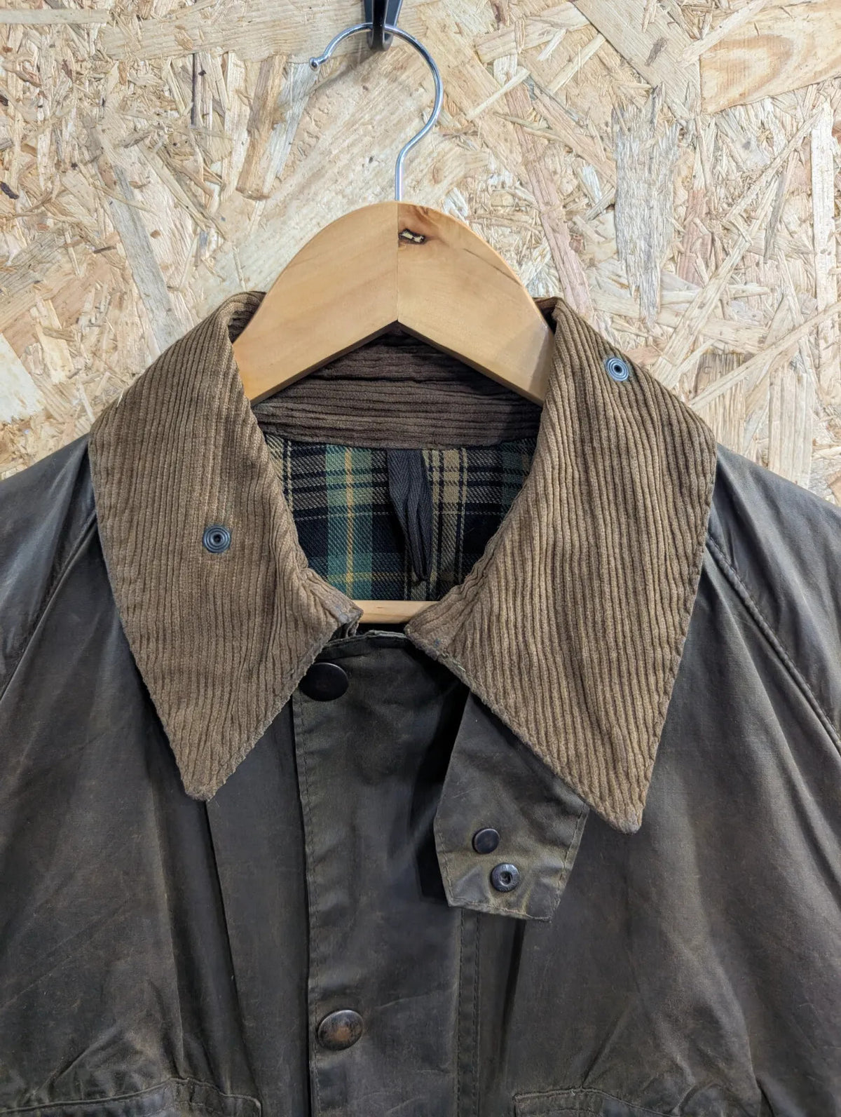Vintage 80s Barbour Bedale Jacket Men Small C36 Green 2 Royal Crest Warrants YKK