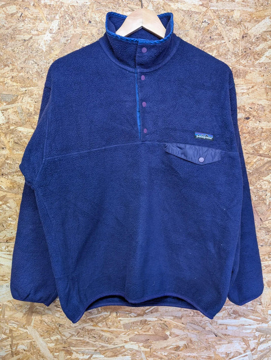 Vintage Patagonia Fleece Mens Medium Navy Blue Snap-T Synchilla 90s Canada