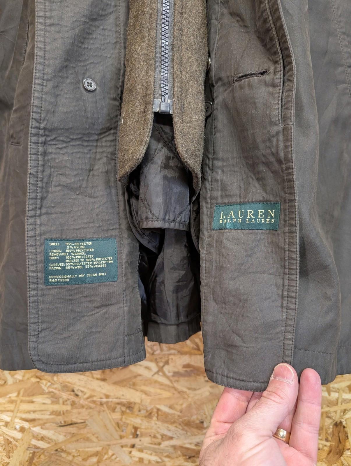 Ralph Lauren Overcoat XL 44 Men Mac Quilted Lining Brown Wool Collar Jacket