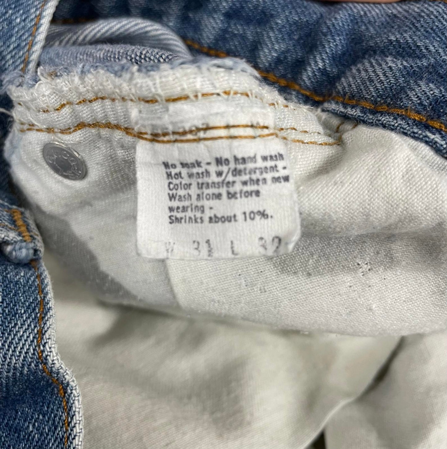Levis Patch Jeans Size W31 L32 Redline Selvedge Made in USA Indigo Blue Denim