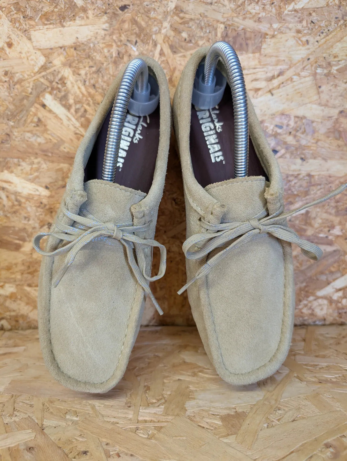 Clarks Originals Wallabee Shoes Mens UK6 EU 39.5 Beige Suede Sand Gore Tex Lace