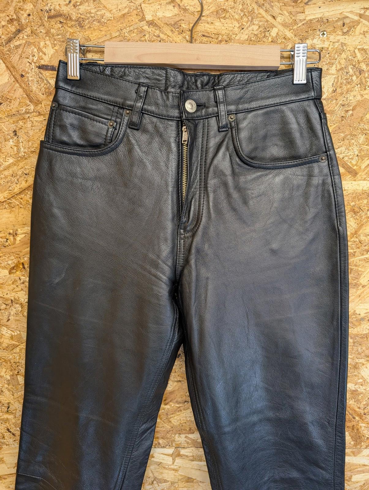 Levis Leather Trousers 29W 34L Women Black Tab Vintage 90s