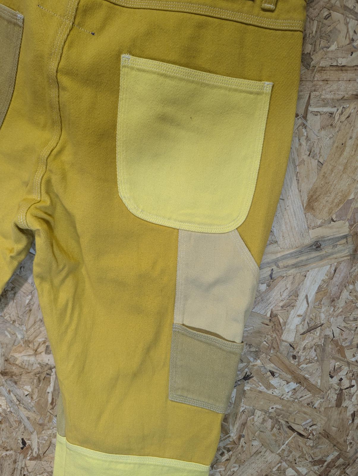 KidSuper Jeans W32 L32 Mustard Yellow Denim Carpenter Cargo Japan Embroidered