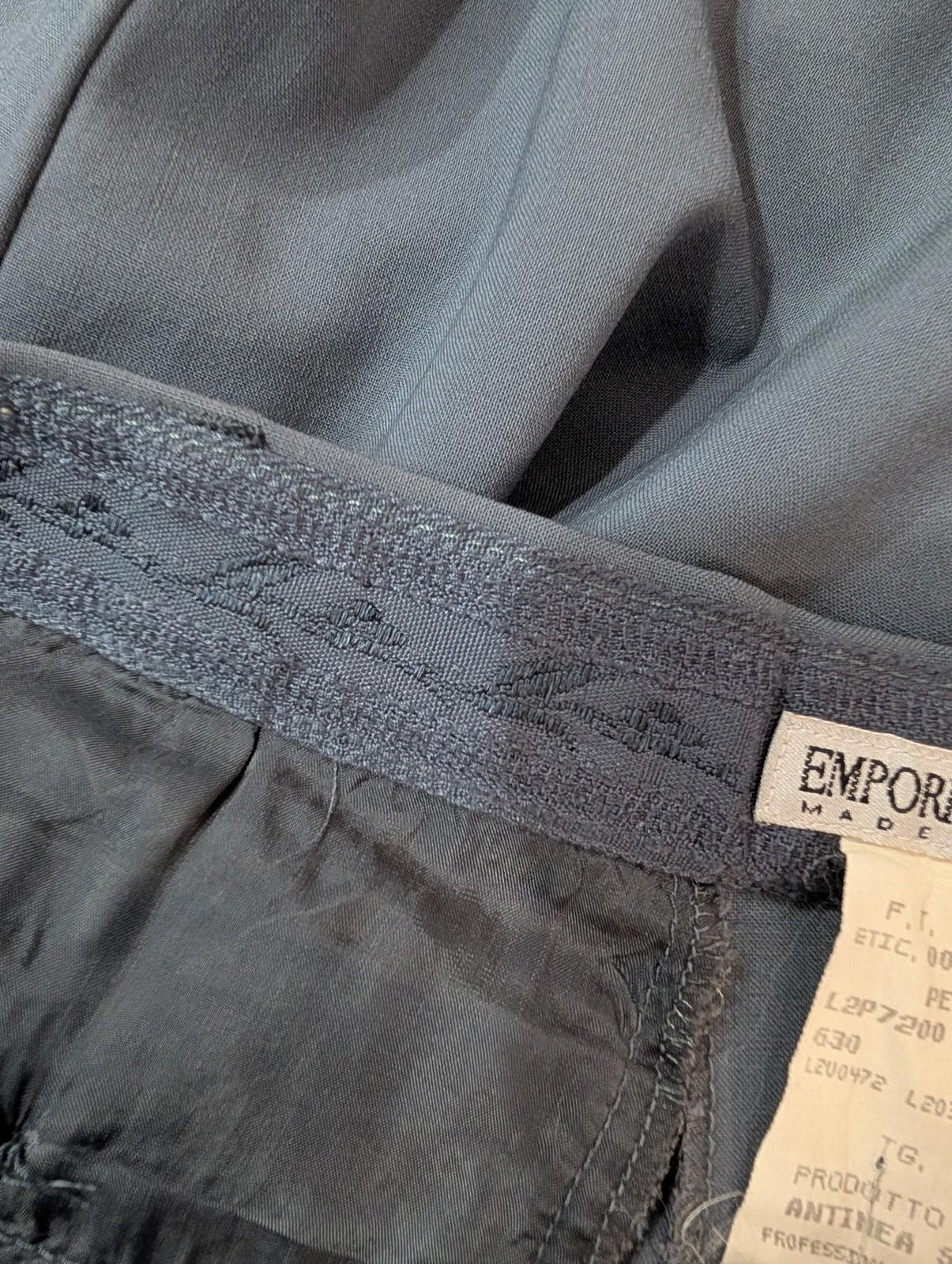 Emporio Armani Trousers W28 L34 UK 10 Women Wool Grey Italy Made Vintage Y2K