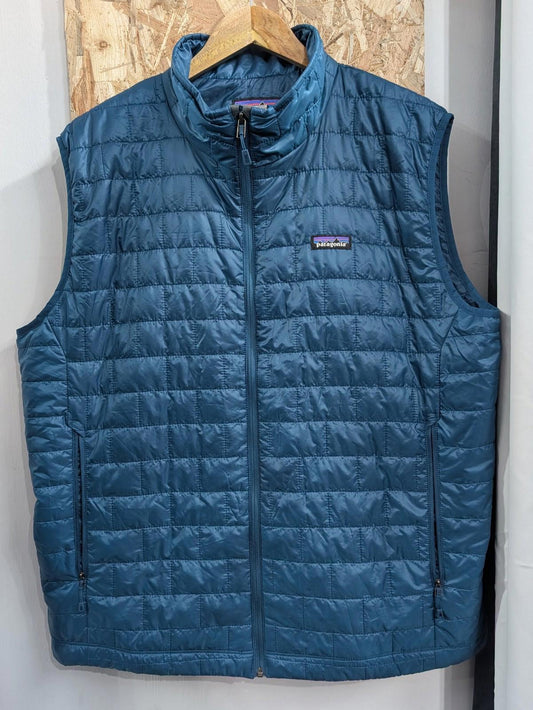 Patagonia Nano Puff Vest XXL Men Puffer Quilt Gilet Blue Lightweight Bodywarmer