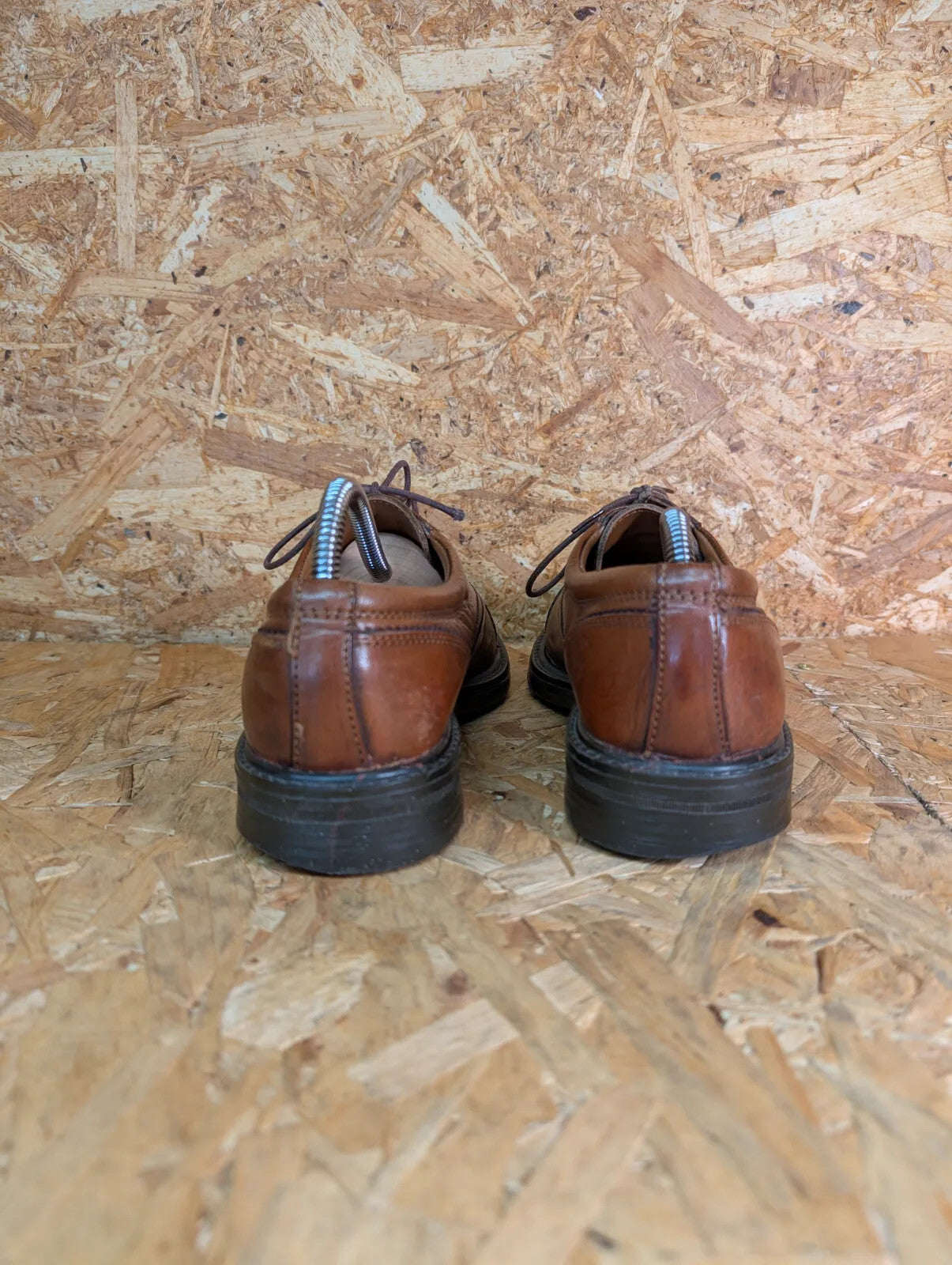 Oakridge Derby Shoes Mens UK6 Brown Leather Brogue Lace Up Dress Shoes Vintage