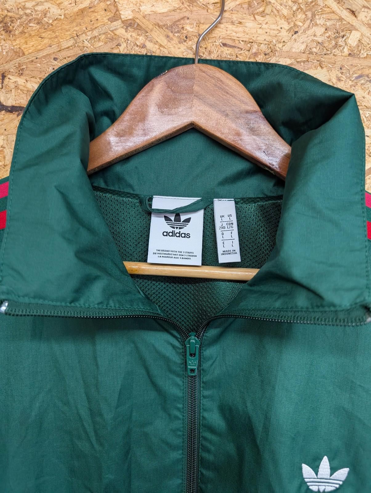 Adidas Originals Track Jacket Mens 3D Trefoil Large Retro Stripe Green Blue Red