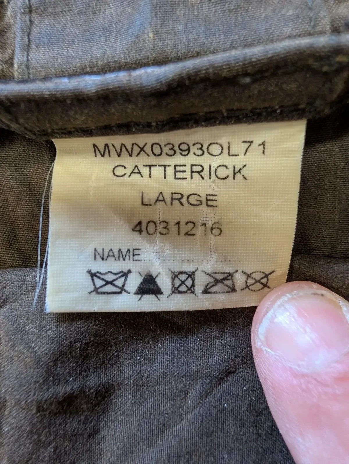 Barbour Catterick Parka Wax Jacket Large Green Cotton Cape Hood Sylkoil Finish