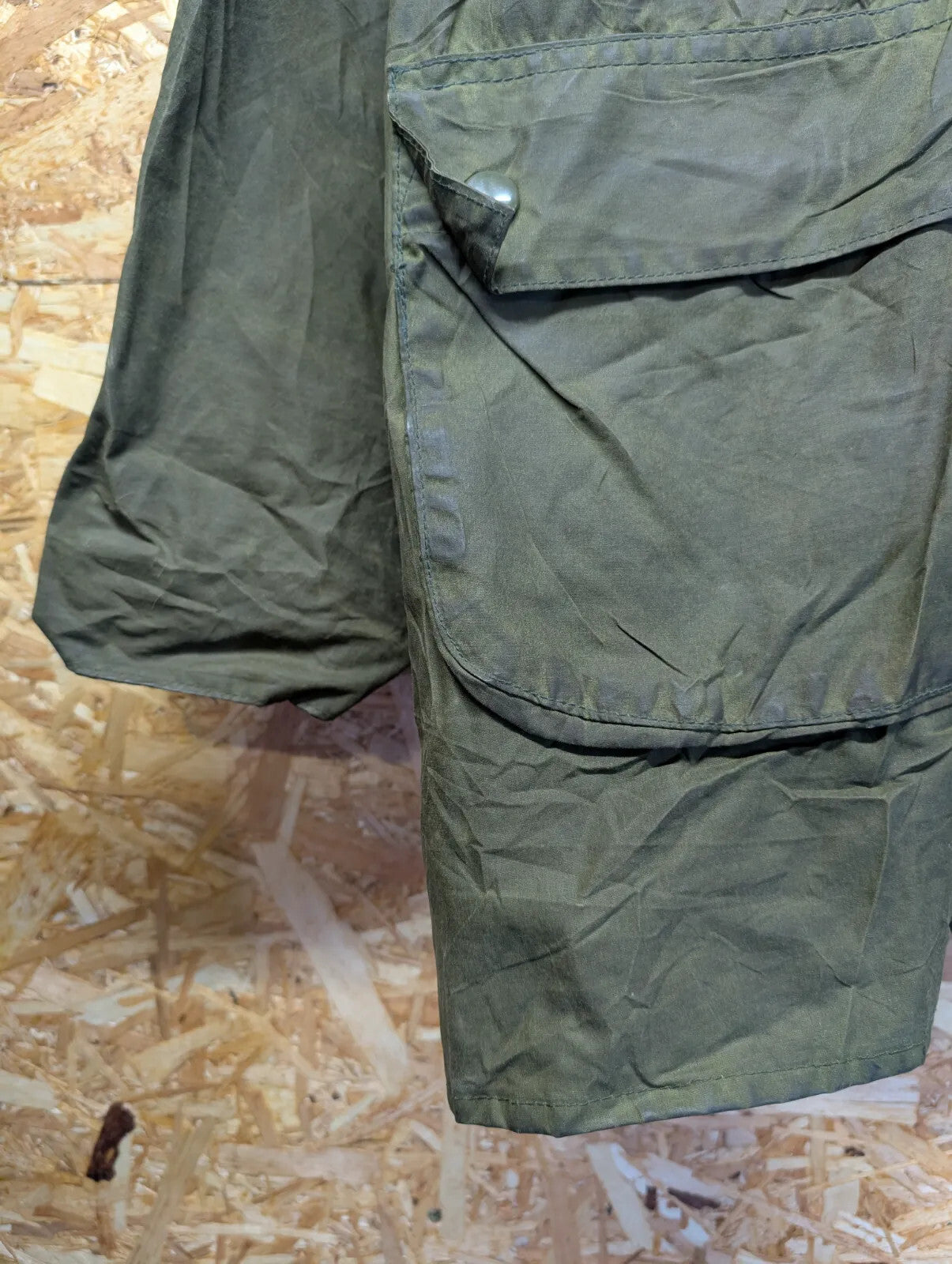 80s Barbour A100 Bedale Wax Jacket Men Large Green Cord Collar 1 Royal Warrant