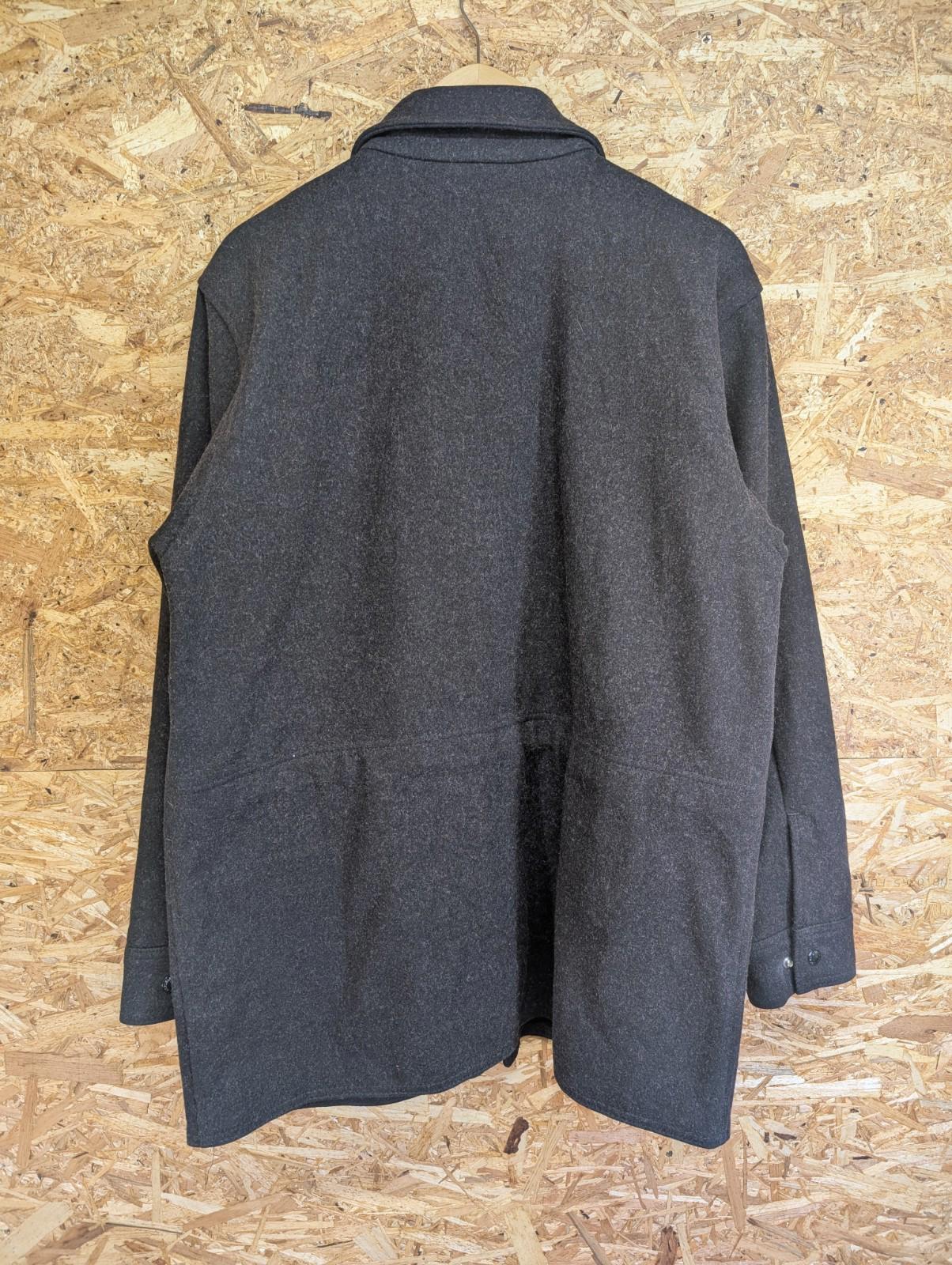 Filson Weekender Wool Coat Large Mackinaw Charcoal Grey Mile Marker Jacket USA