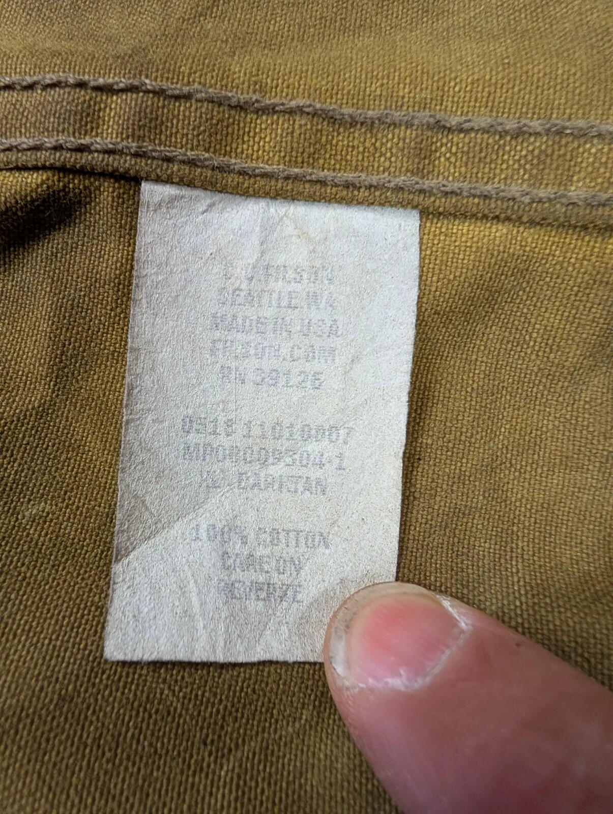 Filson Tin Cloth Cruiser Jacket Men XL Brown Snap USA Oil Waxed Packer Mackinaw