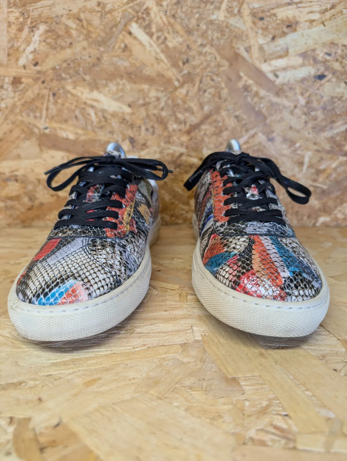 Paul Smith Lace Up Trainers UK 7.5 Peace Leather Snake Low Top 50th Anniversary